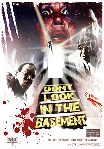 Horror movie poster with distressed text and frightening character portraits.
