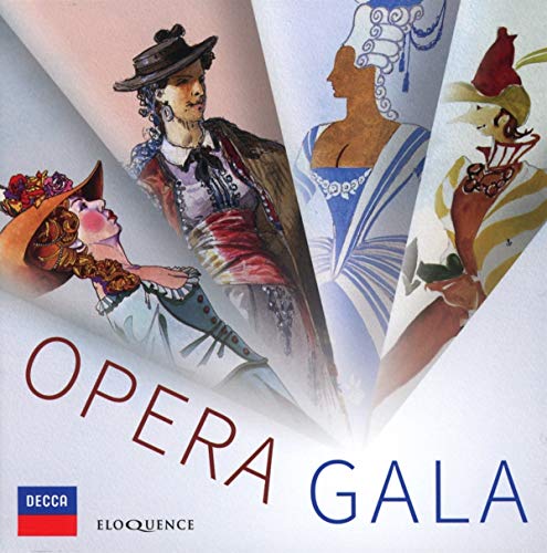 CD cover for "Opera Gala" featuring illustrated figures in opera costumes.