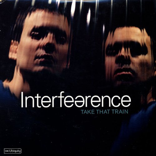 Album cover for Interference’s “Take That Train” featuring blurred faces.