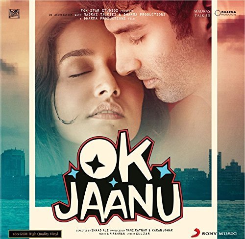 Vinyl album cover for "Ok Jaanu" featuring a couple embracing.