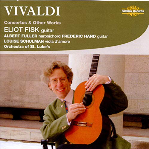 CD cover featuring guitarist Eliot Fisk with a classical guitar.