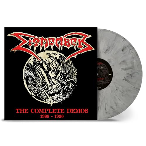 Dismember vinyl record with skull artwork and marbled grey disc.