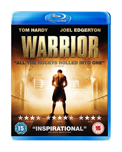 Warrior" Blu-ray cover featuring a silhouetted fighter in an arena.
