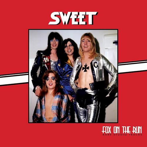 Album cover for Sweet’s “Fox On The Run” featuring four band members.