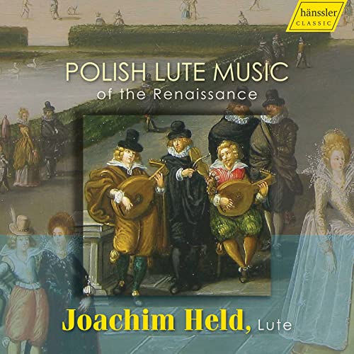 CD cover: Renaissance figures with lutes, text “Joachim Held, Polish Lute Music”.