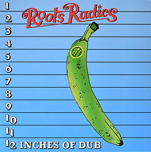 Roots Radics album cover: a banana against a blue lined background.