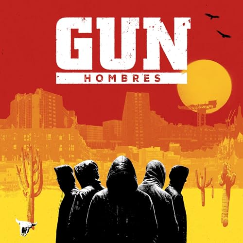 CD cover for Gunās āHombresā featuring silhouetted figures and a desert landscape.