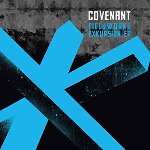 Covenant “Fieldworks Exkursion” CD cover: abstract blue shapes on dark gray.