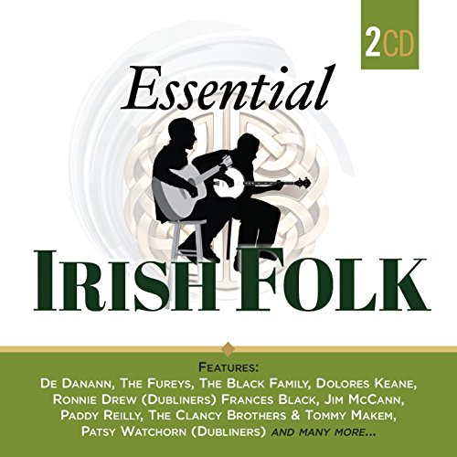 CD cover for "Essential Irish Folk" featuring musicians with instruments.