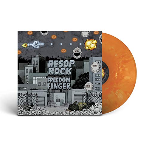 VinylCrossoverLB album cover with city illustration and an orange marbled vinyl record.