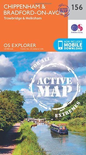 OS Explorer Map Active (156) Chippenham and Bradford-on-Avon