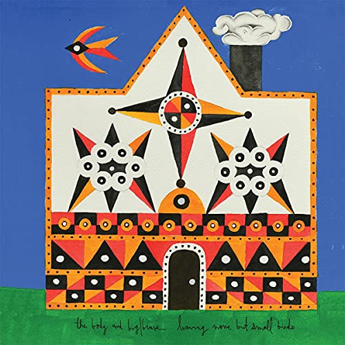 Stylized house illustration with a bird in flight, album cover art.