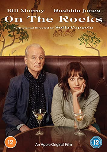 DVD cover for "On The Rocks" featuring Bill Murray and Rashida Jones.