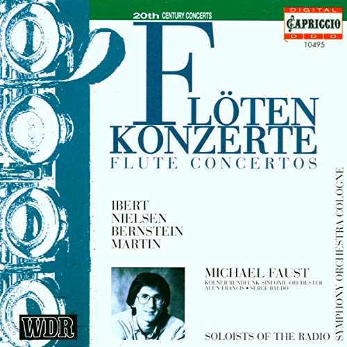CD cover for "Flute Concertos" by Faustfranciskrso, featuring a flute and portrait.