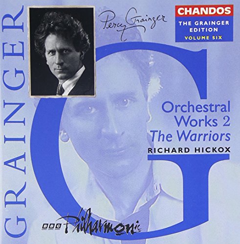 CD cover featuring composer Percy Grainger’s portrait and blue abstract design.