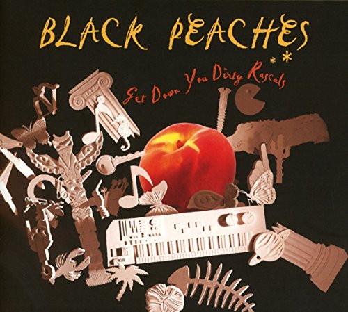 CD cover: Black Peaches album with peach, guns, and musical motifs.
