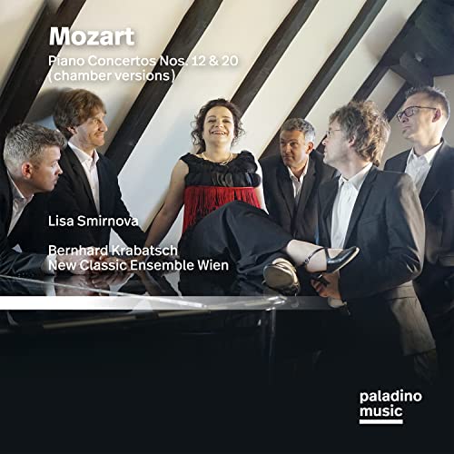 CD cover featuring pianist Lisa Smirnova and ensemble in formal wear.