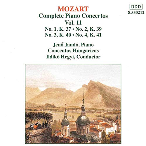 CD cover for Mozart piano concertos with a landscape painting.