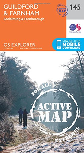 OS Explorer Map Active (145) Guildford and Farnham (OS Explorer Active Map)