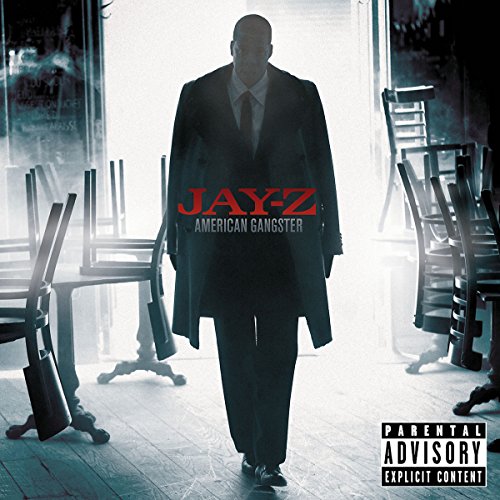 Jay-Z album cover for "American Gangster," featuring a man in a suit.