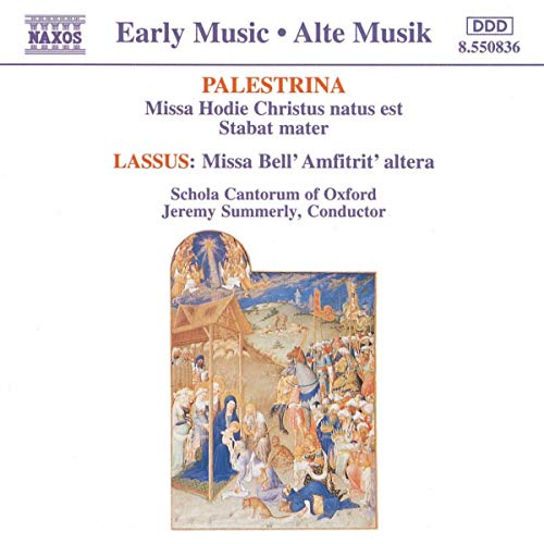 CD cover for Palestrina and Lassus choral works, Nativity scene.