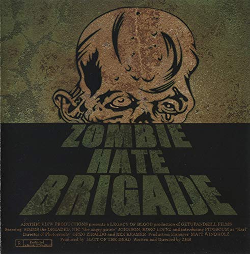 CD cover with a distressed, skull-like face and bold text: "Zombie Hate Brigade".
