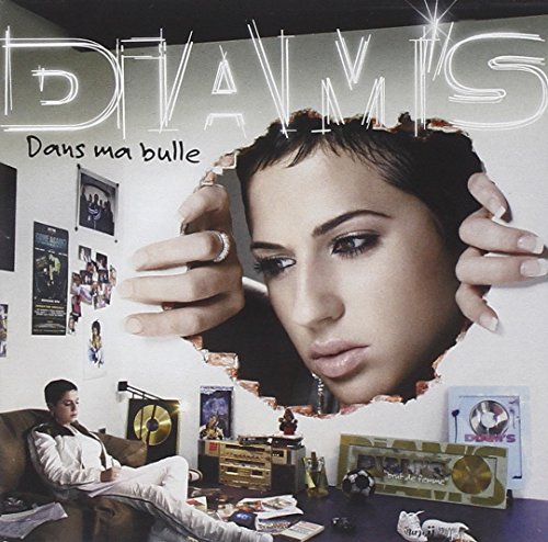 CD cover for Diams’ “Dans Ma Bulle” featuring a portrait with a hole in the wall.