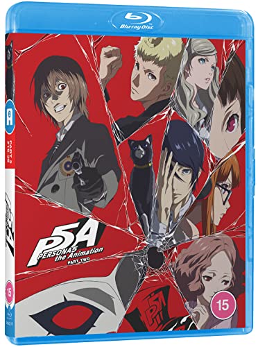 Persona 5 Part 2" Blu-ray cover featuring anime characters behind cracked glass.
