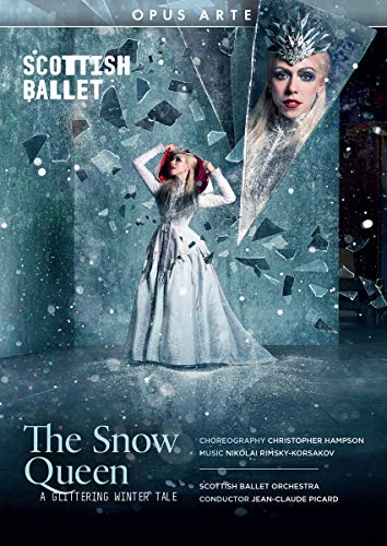 DVD cover for "The Snow Queen" ballet, featuring a dancer in costume.