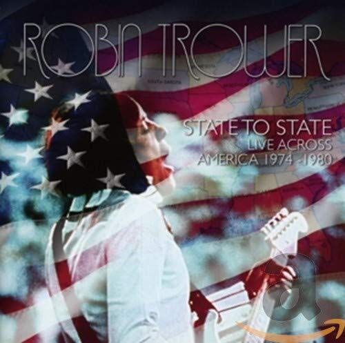 Robin Trower album cover with a musician and American flag imagery.