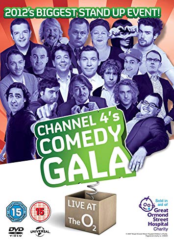DVD cover for Channel 4's Comedy Gala 2012, featuring a group of comedians.