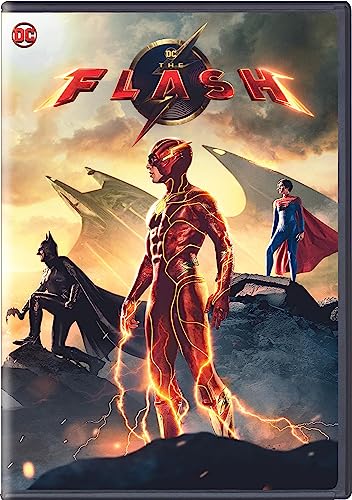 DVD cover for The Flash featuring The Flash, Superman, and a dark villain.