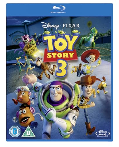 Toy Story 3 Blu-ray cover featuring Woody, Buzz, and other characters.