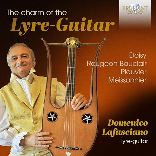 CD cover featuring musician Domenico Lafasciano with a lyre-guitar.