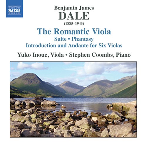 CD cover for “The Romantic Viola” featuring a lakeside mountain landscape.