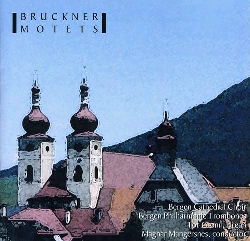 CD cover featuring Bergen Cathedral spires against a blue, mountainous backdrop.