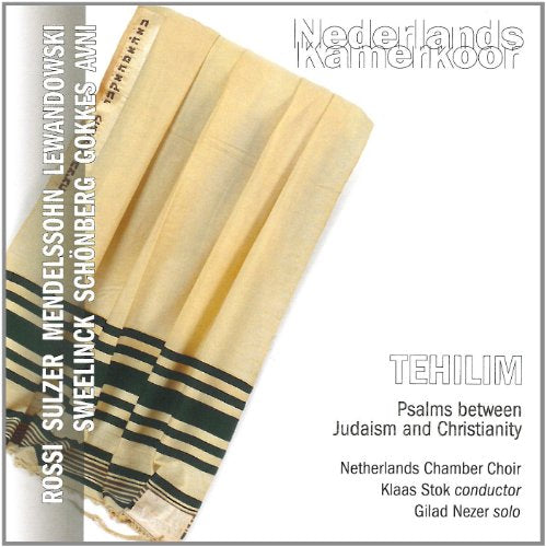 CD cover with beige and black stripes, text "Tehilim" and choir details.
