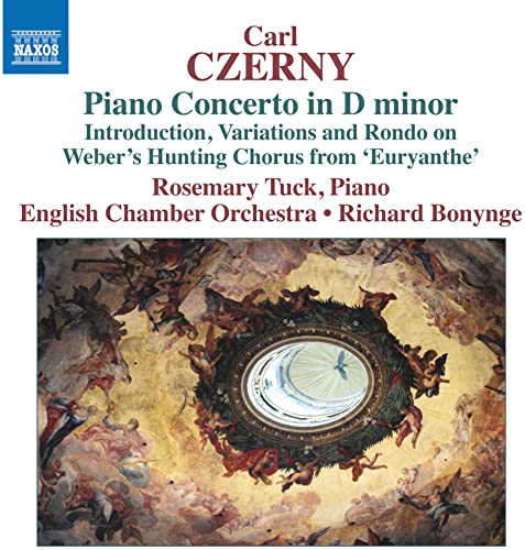 CD cover for Carl Czerny’s Piano Concerto in D minor, featuring a piano.