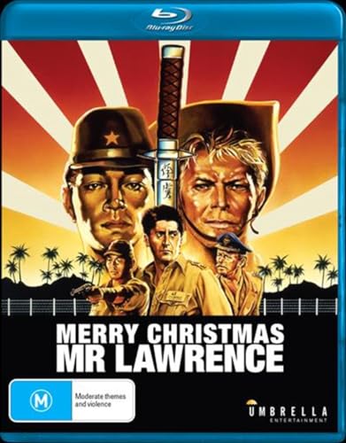 Merry Christmas Mr Lawrence" Blu-ray cover featuring portraits of soldiers.