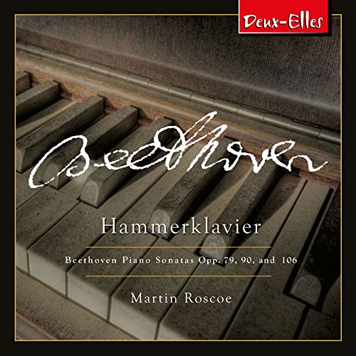CD cover featuring piano keys and text: "Beethoven Hammerklavier" by Martin Roscoe.
