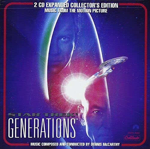 Star Trek Generations soundtrack CD cover with Picard and the Enterprise.