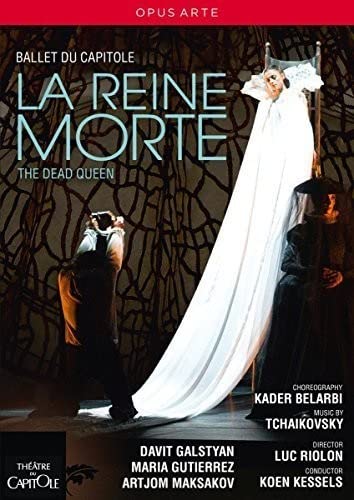 DVD cover for “La Reine Morte” ballet, featuring figures in dark clothing.