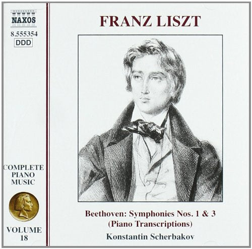 CD cover featuring a portrait of Franz Liszt and text details.