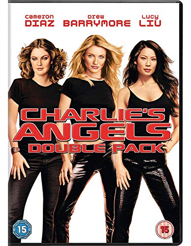 DVD cover for "Charlie's Angels" featuring Diaz, Barrymore, and Liu.