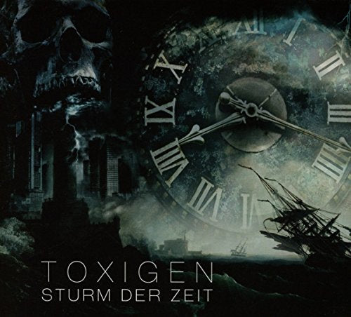 CD cover with skull, clock, ship, and stormy, dark aesthetic.