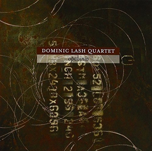 CD cover for Dominic Lash Quartet’s “Opabinia,” with abstract brown and white design.