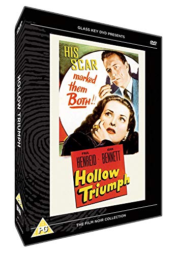DVD case for "Hollow Triumph" film noir, featuring Paul Henreid and Joan Bennett.