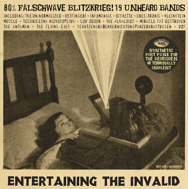 CD cover: a person in bed with a vintage radio and text.