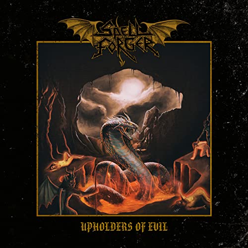 Album cover: dragon and demons in a fiery, dark fantasy landscape.