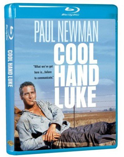 “Cool Hand Luke” Blu-ray cover featuring Paul Newman in a rural setting.